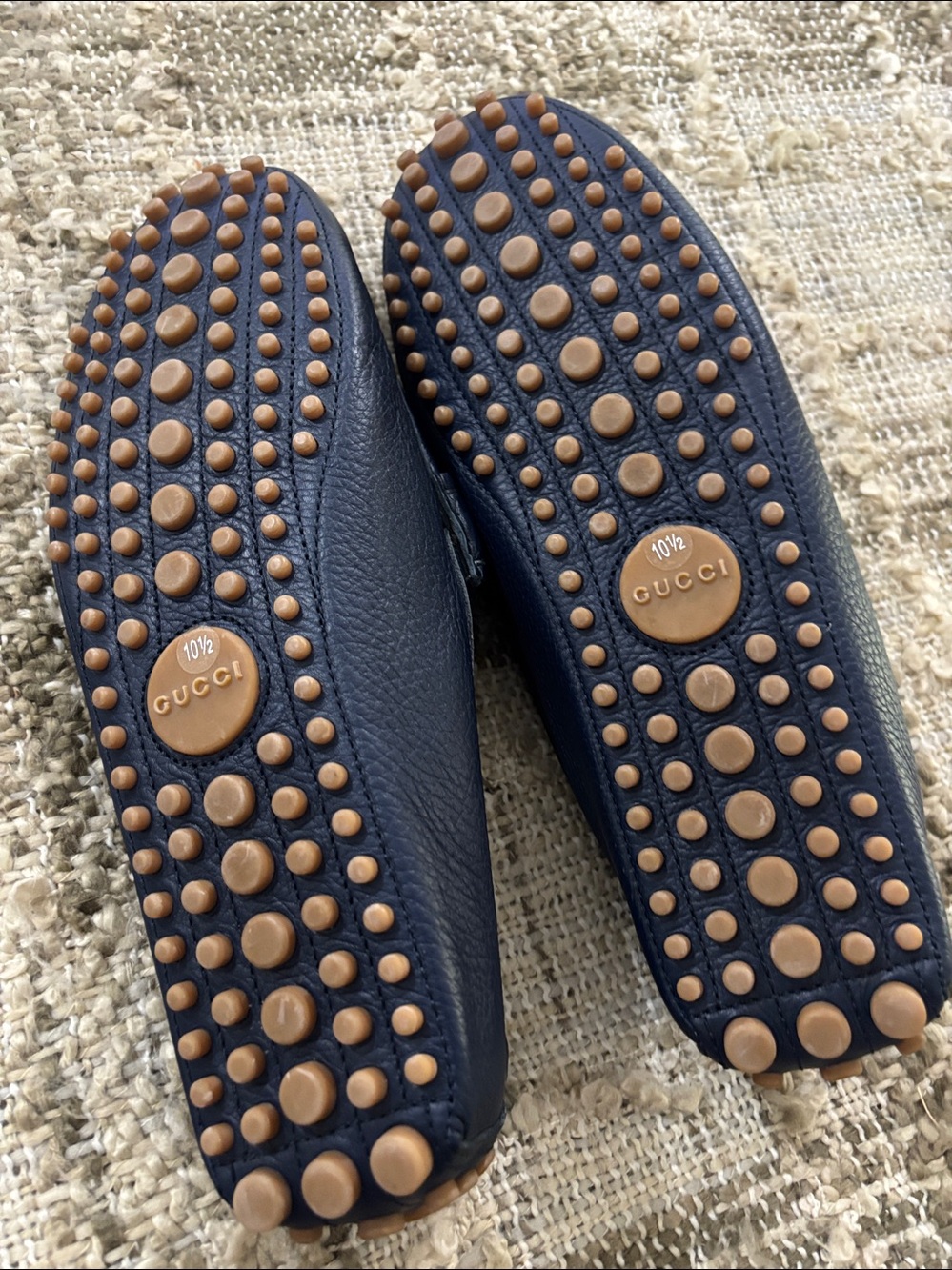 GUCCI Web Horsebit Driver
Moccasins Navy Leather Loafers Size 10.5 NWOT - Picture 15 of 17